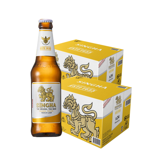 Singha Lager Beer 330ml bottle x 48 (2 cases)