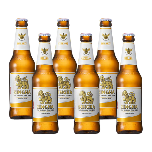 Singha Lager Beer 330ml bottle x6