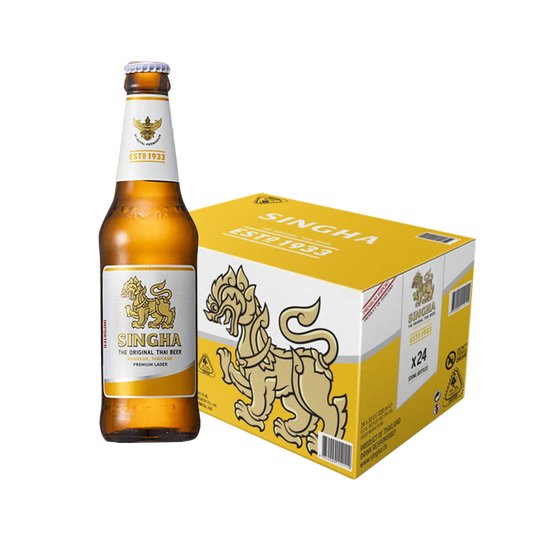 Singha Lager Beer 330ml bottle x 24 (case)