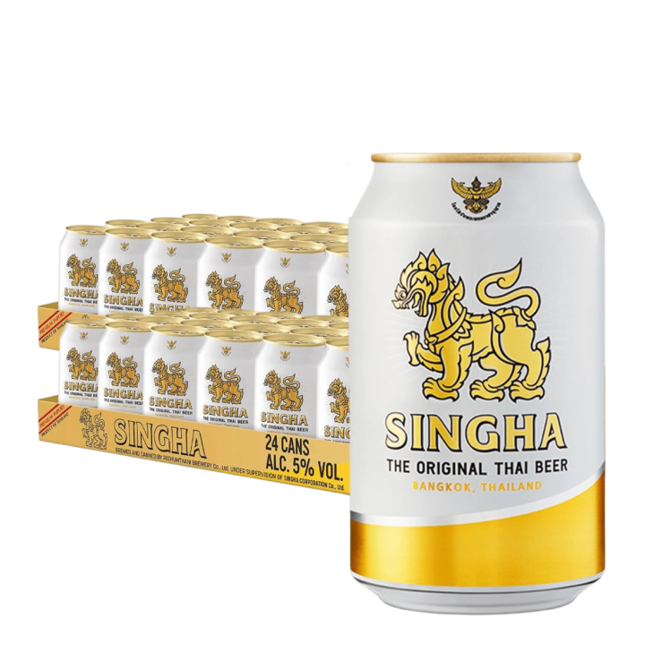 Singha Lager Beer 330ml Can x 48 (2 Cases)