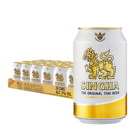 Singha Lager Beer 330ml Can x 24 (Case)