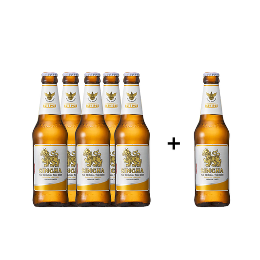 Buy 5+1 Promo: Singha Lager Beer 330ml Bottle (Total 6 Bottles)