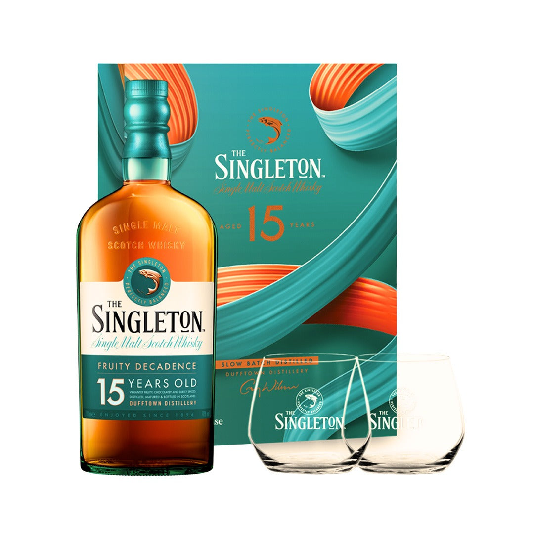 Singleton of Dufftown 15yo 700ml with FREE 2x Singleton Rock Glass