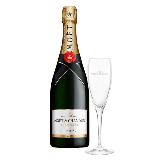Moet & Chandon Brut 750ml (Naked) with FREE 1x Moet & Chandon Flute Glass