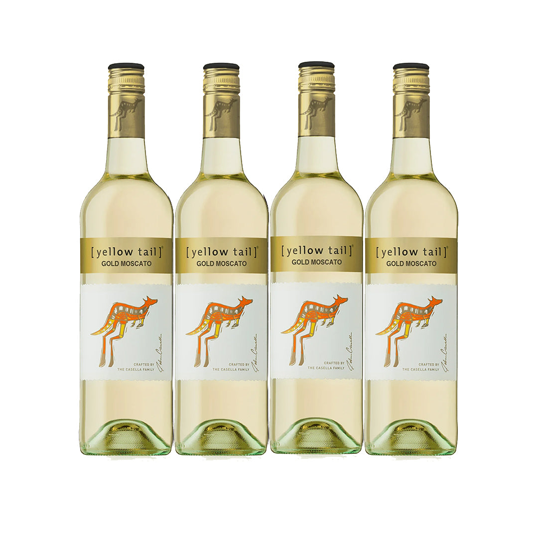 Buy 3+1 Promo: Yellow Tail Gold Moscato 750ml (Naked Only - No Box, Total 4 Bottles)