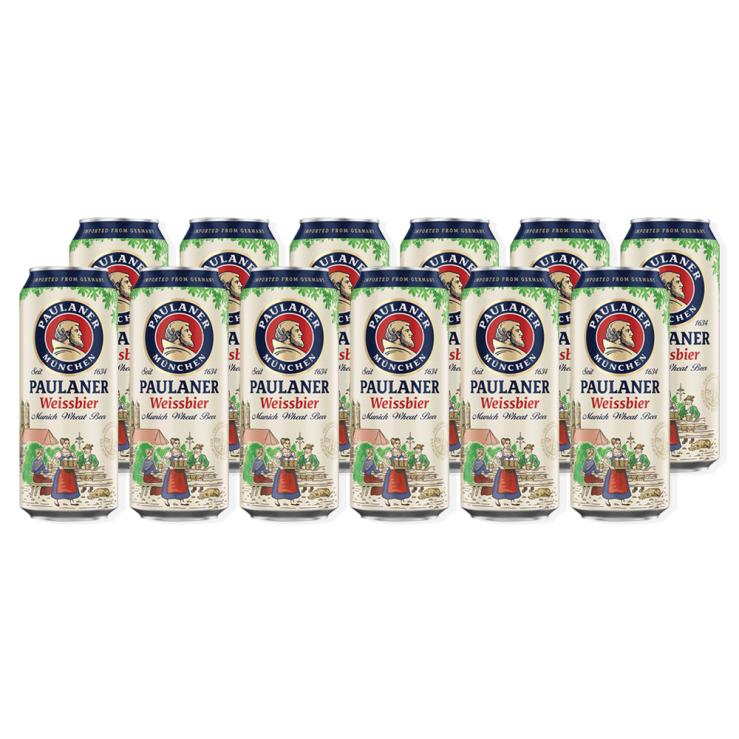 Paulaner Hefe Weissbier Naturtrub 500ml Can X12
