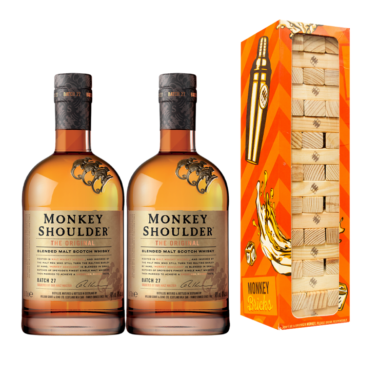 Buy 2x Monkey Shoulder 700ml with FREE 1x Monkey Bricks