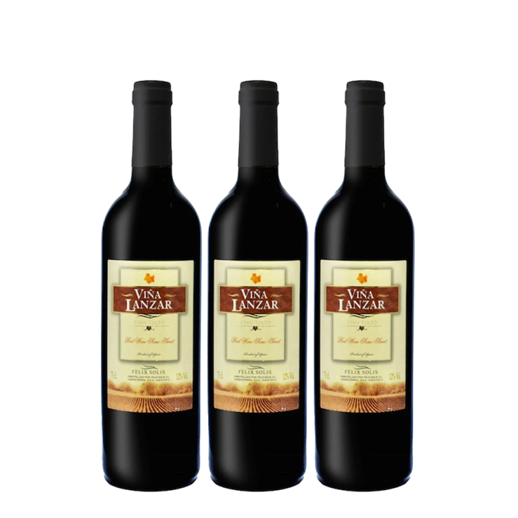 3x Viña Lanzar Semi-Sweet Red 750ml