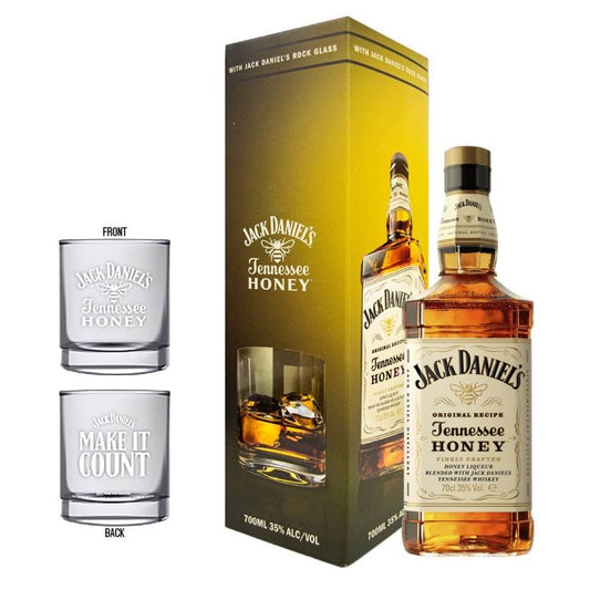 Jack Daniel's Honey 700ml with FREE 1x Rock Glass