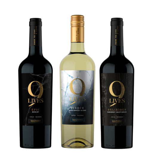 Buy 3x Gato Negro 9 lives Bundle: 1x Merlot, 1x Sauvignon Blanc, 1x Cabernet Sauvignon 750ml  (Total 3 Bottles)