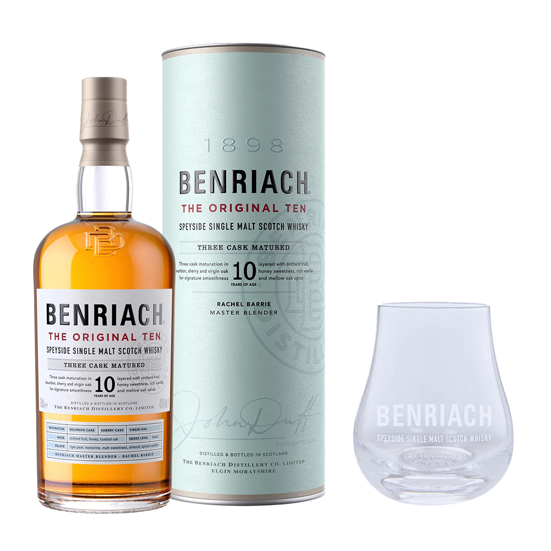 Benriach 10YO Scotch Whiskey 700ml with FREE 1x Benriach Spey Glass