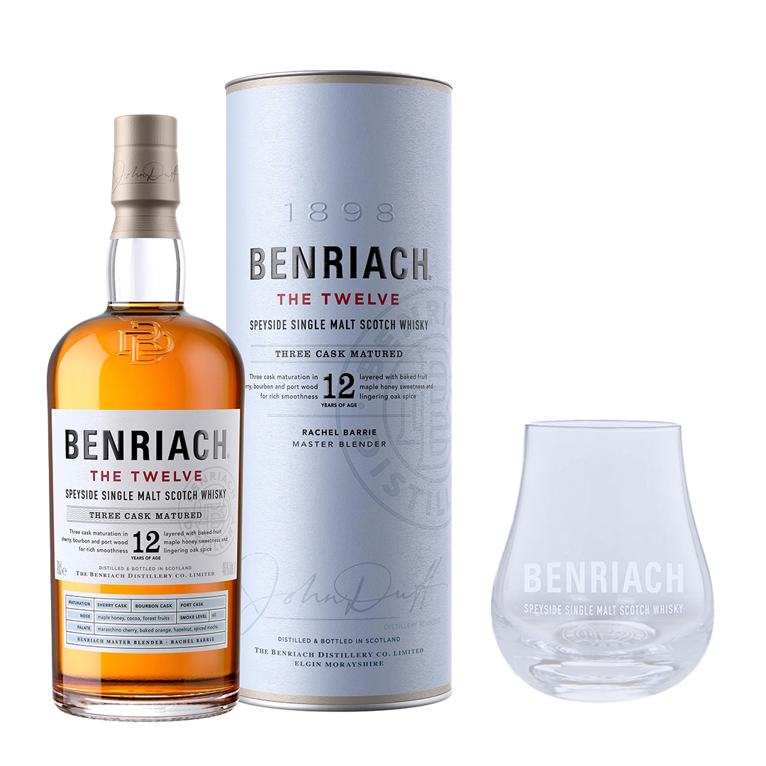 Benriach 12YO Scotch Whiskey 700ml with FREE 1x Benriach Spey Glass
