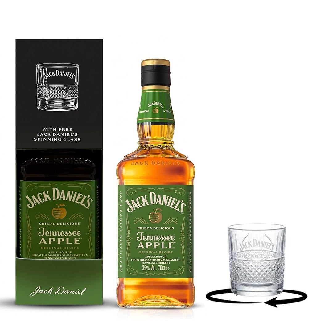 Jack Daniel's Tennessee Apple 700ml with FREE 1x Jack Daniel's Spinning Glass
