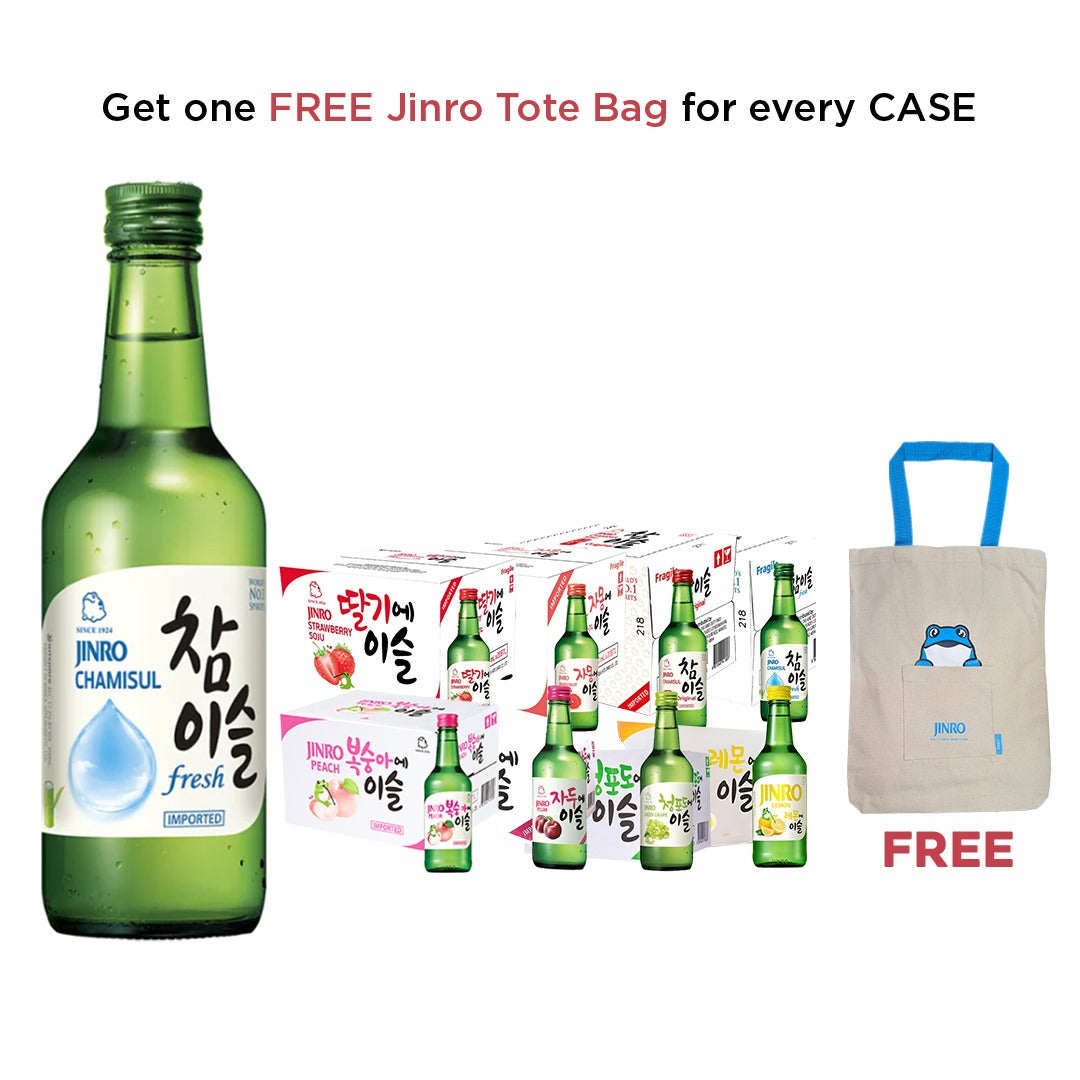 Buy ANY 1x Case of Jinro Chamisul 360ml Get FREE 1x Jinro Tote Bag