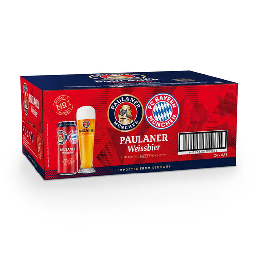 Paulaner Weissbier FC Bayern Limited Edition Can 500ml x24 (Case)
