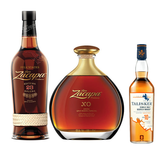 Buy 1x Ron Zacapa Centenario XO Rum 750ml & 1x Ron Zacapa No. 23 750ml with FREE 1x Talisker 10YO Whisky 700ml (Total 3 Bottles)