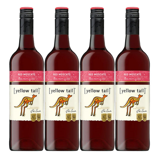 Buy 3+1 Promo: Yellow Tail Red Moscato 750ml (Naked Only - No Box, Total 4 Bottles)