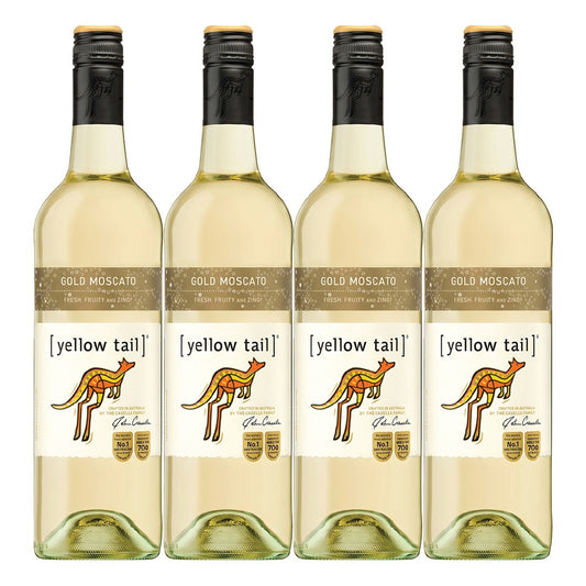 Buy 3+1 Promo: Yellow Tail Gold Moscato 750ml (Naked Only - No Box, Total 4 Bottles)