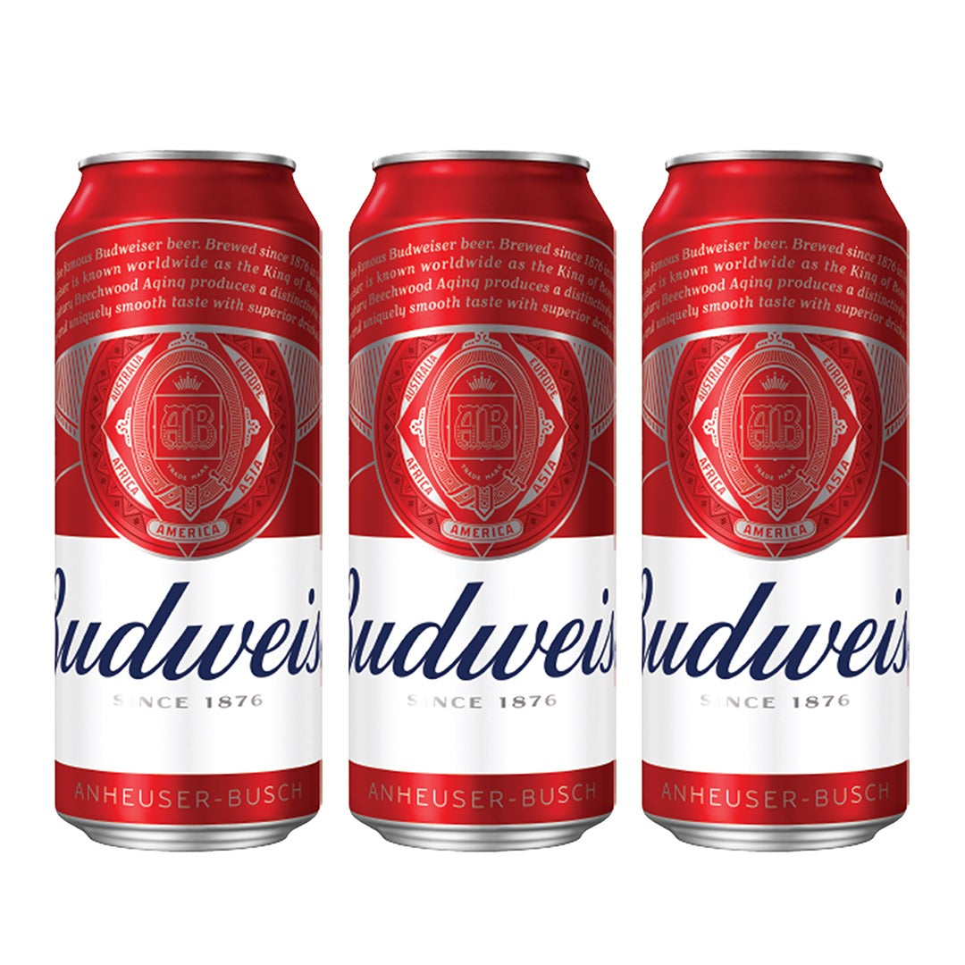 Budweiser Beer 500ml Can x3