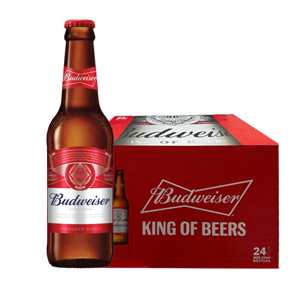 Budweiser Beer 330ml Bottle x 24 (Case)