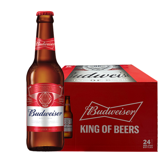 Budweiser Beer 330ml Bottle x 24 (Case)