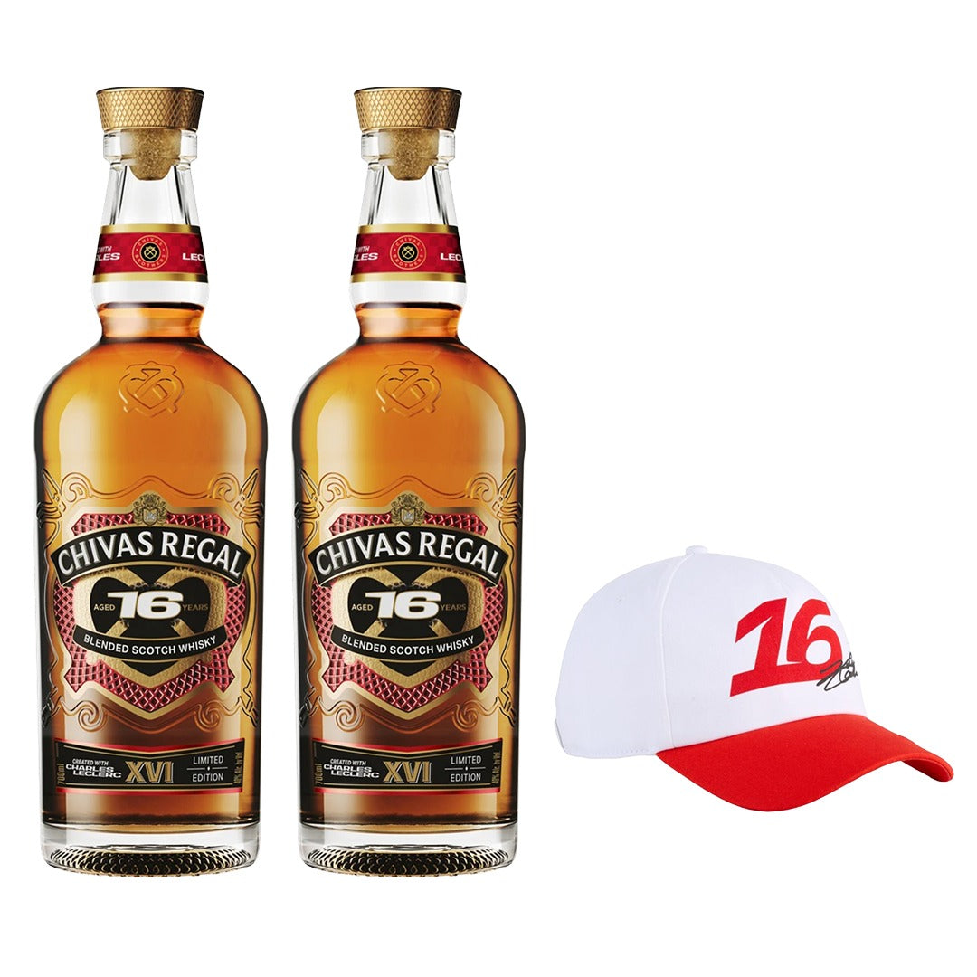 Buy 2x Chivas Regal 16YO 700ml with FREE 1x Official Charles Leclerc White Cap