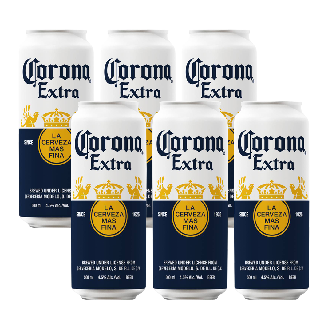 Corona Extra Beer 500ml Can x6