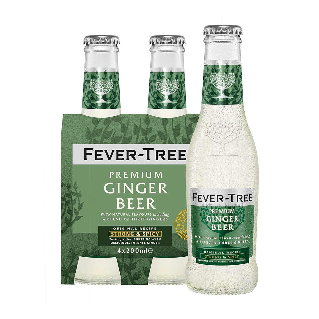 Fever Tree Premium Ginger Beer 200ml Bottle Pack (Total 4 Bottles)
