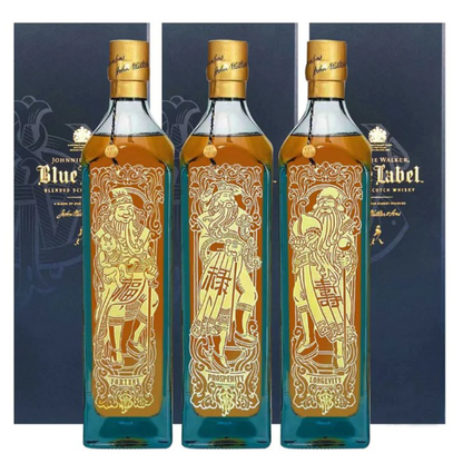 Johnnie Walker Blue Label 1L - 3 Gods Fu Lu Shou Collection: Fortune, Prosperity & Longevity (Total 3 Bottles) (PRE-ORDER)