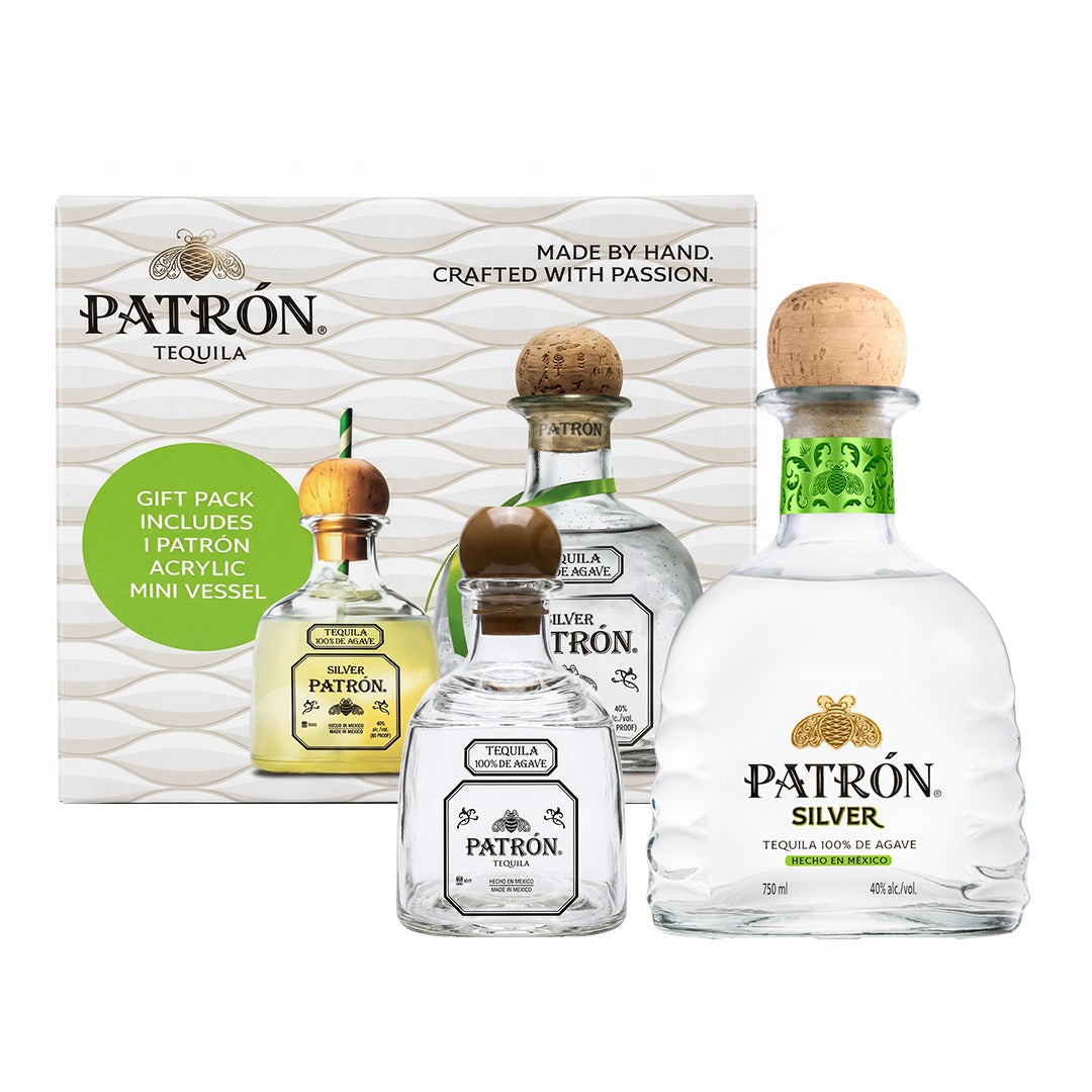Patron Silver 750ml with FREE 1x Patron Acrylic Mini Vessel