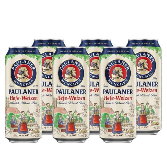 Paulaner Hefe Weissbier Naturtrub 500ml Can x6
