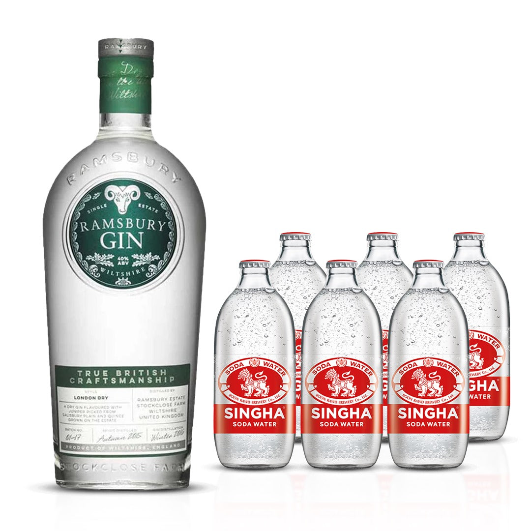 Ramsbury Gin 700ml with FREE 6x Singha Soda Water 325ml