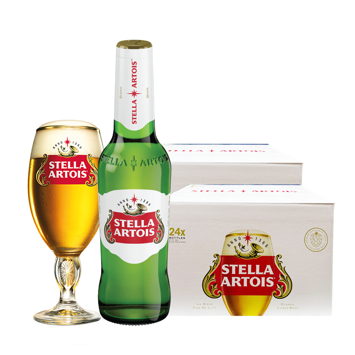 Buy 1 Take 1 Case: Stella Artois Beer 310ml Bottle x24 (Total 2 Cases) w/ FREE (1) Stella Artois Chalice