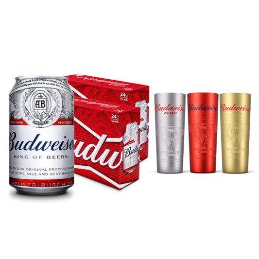 Two Cases Promo: Budweiser Beer 330ml Can x48 (Total 2 Cases) w/ FREE 1pc. (*random color) FIFA World Cup Cold Activated Cup