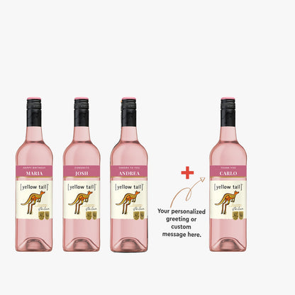 Buy 3+1 Promo: Yellow Tail Pink Moscato 750ml (Naked Only - No Box, Total 4 Bottles) with FREE Personalized Wine Label