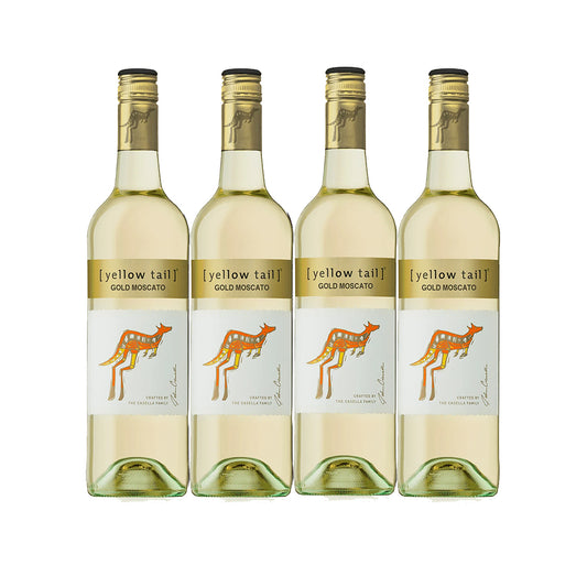 Buy 3+1 Promo: Yellow Tail Gold Moscato 750ml (Naked Only - No Box, Total 4 Bottles)