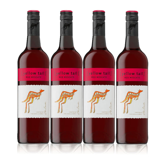 Buy 3+1 Promo: Yellow Tail Red Moscato 750ml (Naked Only - No Box, Total 4 Bottles)