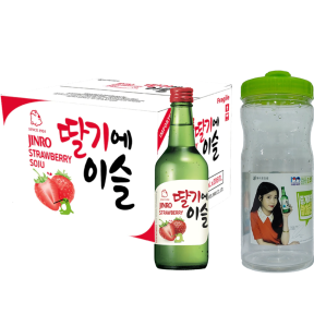 Jinro Chamisul Strawberry Soju 360ml x20 (Case)  w/ FREE Jinro Tumbler