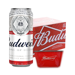 Budweiser Beer 500ml Can x 12 (Case) w/ FREE 1pc. Beer cooler