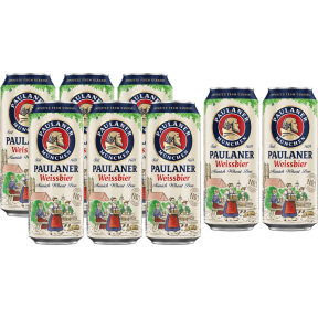 Buy 6+2 Promo: Paulaner Hefe Weissbier Naturtrub 500ml Can (Total 8 Cans)