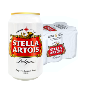 Stella Artois Beer 330ml Can x 6