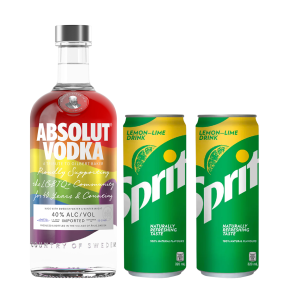 Absolut Vodka Limited Edition Rainbow 1L with FREE 2pcs. Sprite 320ml can