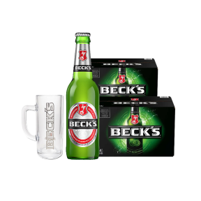 Buy 2x Case Beck's Beer Bottle 275ml x24 (Total 2 Cases) with FREE 1x Beck's Glass (Expiry: May 2024)