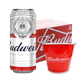 Budweiser Beer 500ml Can x12 w/ FREE Budweiser Bucket