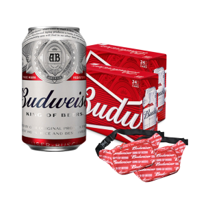 Buy 1 Take 1 Budweiser Beer 330ml Can Case (48 cans) w/ FREE 2pcs. Belt Bag