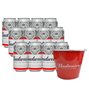 Budweiser 330ml Can x12 W/ FREE Budweiser Bucket
