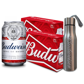 Budweiser 330ml Can Case x48 (2 cases) w/ FREE 1pc. Budweiser Tumbler