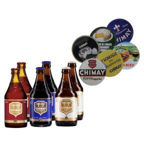 Chimay Variety Pack (Red, Blue & White) 330ml x 6 W/FREE Chimay Coasters