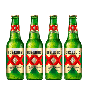 Dos Equis Lager Beer 355ml x4 Promo (Total 4 Bottles, Expiry August 2024)