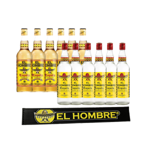 El Hombre Tequila Bundle: (Total 6x El Hombre Gold, 6x El Hombre Silver) with FREE El Hombre Bar Mat